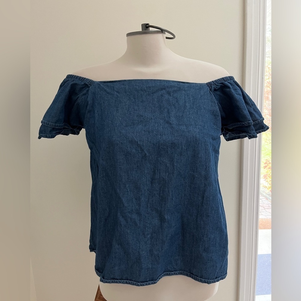 Timing denim ladies off the shoulder top size medium